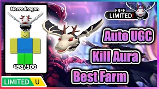 UGC LIMITED Reborn As Swordman Script  Auto UGC  Best Farm Necrodragon [upl. by Yrrat]