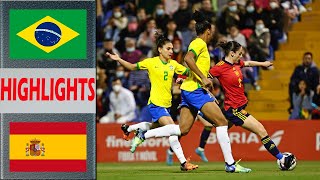 Spain vs Brazil Extended Highlights amp All Goals  PreMatch Womens Football Olympic Games 2024 [upl. by Ethelind]