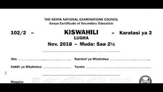 Kiswahili Kartasi ya Pili Sarufi  Maswali na majibu  KCSE Kiswahili Sarufi  Kiswahili Kidato 14 [upl. by Mairhpe]