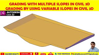 Civil 3d Vertical Grading  Grading with Multiple Slopes  Grading By Using Variable Slopes Civil 3d [upl. by Albarran]