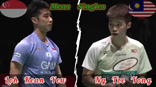 Badminton Ng Tze Yong MALAYSIA vs SINGAPORE Loh Kean Yew Mens Singles [upl. by Lecrad]