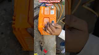 how to repair car battery terminal batterymaintenance automobile [upl. by Dinin]