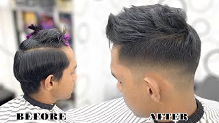 QUIFF HAIRCUT  CARA CUKUR RAMBUT GRADASI 05 FULL TUTORIAL [upl. by Ahsilif230]