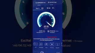 Excitel Broadband Fiber 400 Mbps Speed Test review excitel viral shorts youtubeshorts [upl. by Evaleen73]