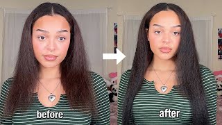 NATURAL STRAIGHY EXTENSIONS STEP BY STEP  CURLSQUEEN [upl. by Aritak996]