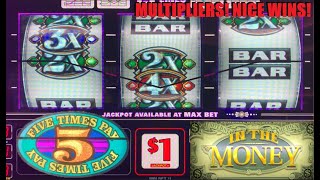 Nice Wins Multipliers Galore NEW 5 Times Pay  3x 4x 2x Jackpot  In the Money Slot Play [upl. by Wyler126]