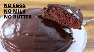 Chocolate Cake Recipe – No Eggs No Milk No Butter [upl. by Alesi]