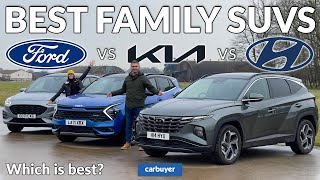 New Kia Sportage vs Hyundai Tucson amp Ford Kuga review which is the best family SUV [upl. by Alikee]