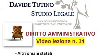 Diritto Amministrativo Video lezione n14  Altri organi statali [upl. by Kathrine629]