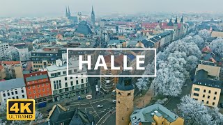 Halle Saale Germany 🇩🇪  4K Drone Footage With Subtitles [upl. by Barbe]