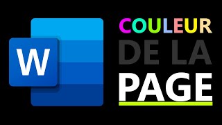 Changer la COULEUR de la PAGE ou du fond sur WORD Microsoft [upl. by Nnylirret]