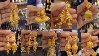 Gold earrings designs jhumka Ka design jhumka design jhumka design gold Kan Ka jhumkajhumka [upl. by Gabrila415]