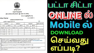 Patta Chitta download in tamilnadu  how to get patta chitta online download [upl. by Eberle]