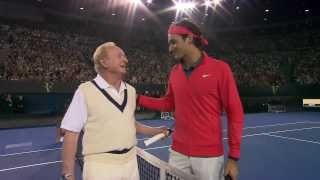 A Legendary WarmUp With Federer amp Laver  Australian Open [upl. by Eillime68]