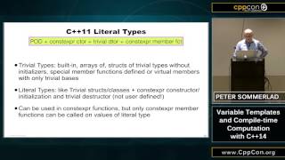 CppCon 2015 Peter Sommerlad “Variable Templates and CompileTime Computation with C14quot [upl. by Watters]