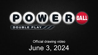 Powerball Double Play drawing for June 3 2024 [upl. by Tansey]