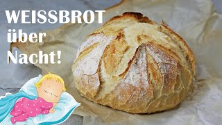 BROT IM SCHLAF BACKEN  EINFACHES ÜBERNACHTBROT  BROT MIT ÜBERNACHTGARE  OVERNIGHT BREAD ENG SUBS [upl. by Rissa941]