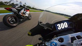 300 kmh on the racetrack  BMW M1000RR  Triumph 765  Hockenheimring  EYBIScom [upl. by Ab97]