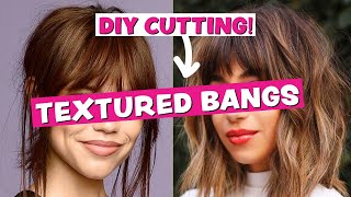 Learn How to Cut Your Own Trendy Textured Bangs with a Pro Hairdresser [upl. by Tut]