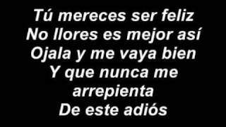 Intocable  Es mejor decir adiós con la letra [upl. by Lemmor]