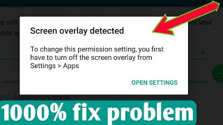 How to fix screen overlay detected 1000 Solved promises [upl. by Elyrehc]