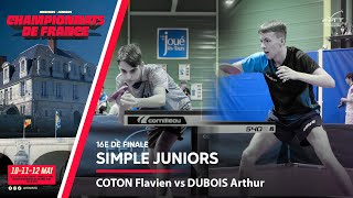 COTON Flavien vs DUBOIS Arthur  116  FRANCE JUNIORS 2024 [upl. by Eivi]