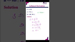 Derive Leftmost Derivation for the string w00101 cseguru shortsviral csegurushorts shorts cd [upl. by Becker]