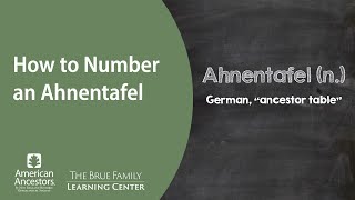 How to Number an Ahnentafel [upl. by Aila1]