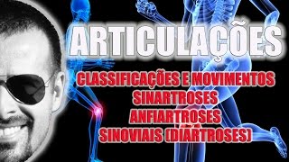 Articulações Sinartroses Anfiartroses e Sinoviais  Classificação e movimentos  VideoAula 035 [upl. by Janeta]