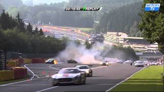 Crash collectif  Blancpain Endurance Series  24h de Spa 2014 [upl. by Nnazil]