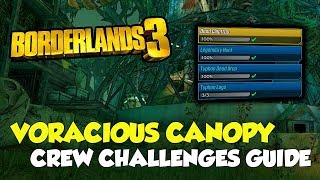 Borderlands 3 Voracious Canopy All Crew Challenges Locations All Logs Claptraps [upl. by Eerahc]