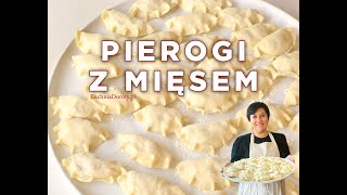 Pierogi z Mięsem i rewelacyjne ciasto na pierogi bez jajek  co zrobić z mięsem z zupy [upl. by Kantos]