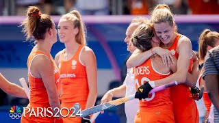 Netherlands womens field hockey cruise past Argentina for FIFTHSTRAIGHT final bid  Paris Olympics [upl. by Anesusa]