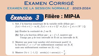 Correction de lexamen du module danalyse 1 MIPIA FSDM AU  20232024  Exercice 3 [upl. by Lovel]