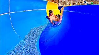 Racer Twin Hybrid Turbolance Water Slide at Stella Palace Crete Greece [upl. by Goddard]