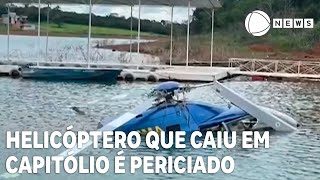 Técnicos do CENIPA iniciam perícia em helicóptero que caiu em Capitólio [upl. by Geralda]