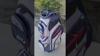 Mizuno BRD4C Golf Cart Bag Review  14 Way Top Cuff  Full Length Dividers  Single Shoulder Strap [upl. by Nimref327]