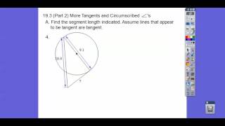 More Tangents and Circumscribed Angles  Mod 193 Part 2 [upl. by Teemus]