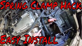 Spring clamp hack How to install spring clamps on new hoses with regular pliers [upl. by Nayar]