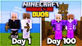 We Survived 100 Days In DUO Hardcore Minecraft And Heres What Happened [upl. by Nho]