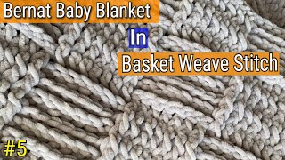 Bernat blanket yarn crochet patterns 5  Crochet Basket Weave  Velvet Yarn [upl. by Weinrich]