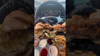 Huge brisket burgers 🥩🍔 food mukbang asmrsounds [upl. by Roehm959]