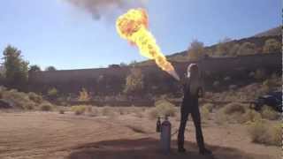 Homemade Flamethrower Demonstration How To Build a Flamethrower [upl. by Arais]