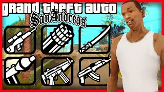 🔥Dónde encontrar TODAS las ARMAS de GTA San Andreas  Ubicación de ARMAS OCULTAS Los Santos [upl. by Auohs566]