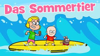 ♪♪ Kinderlied Sommer Ferien Urlaub – Das Sommertier  Tierlieder  Hurra Kinderlieder [upl. by Etnahsal]