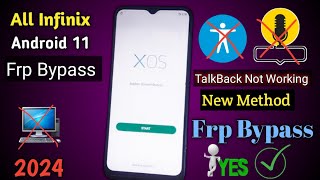 Infinix Android 11 Frp Bypass  Infinix Frp Bypass android 11 TalkBack Not Working [upl. by Bruckner595]