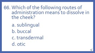 PTCB PTCE Practice Test Question 66  Routes of Administration Pharmacy Technician CPhT Test Prep [upl. by Ojillib]