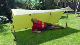 Ultralight Tarp Shelter  How to set up the LeanTo using 2 trekking poles For Bushcraft amp Camping [upl. by Eentruok]