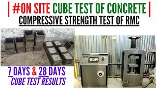 How to do Concrete Test at Construction Site  Practical of Cube Test  Compressive Strength of RMC [upl. by Slaohcin]