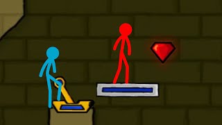 Watergirl and Fireboy Stickman Animation  Forest Ice Light Temple 4 [upl. by Nitsoj425]